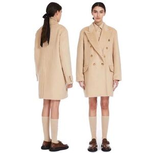 New MaxMara Camel Classic Beige Double-Breasted Trench Coat